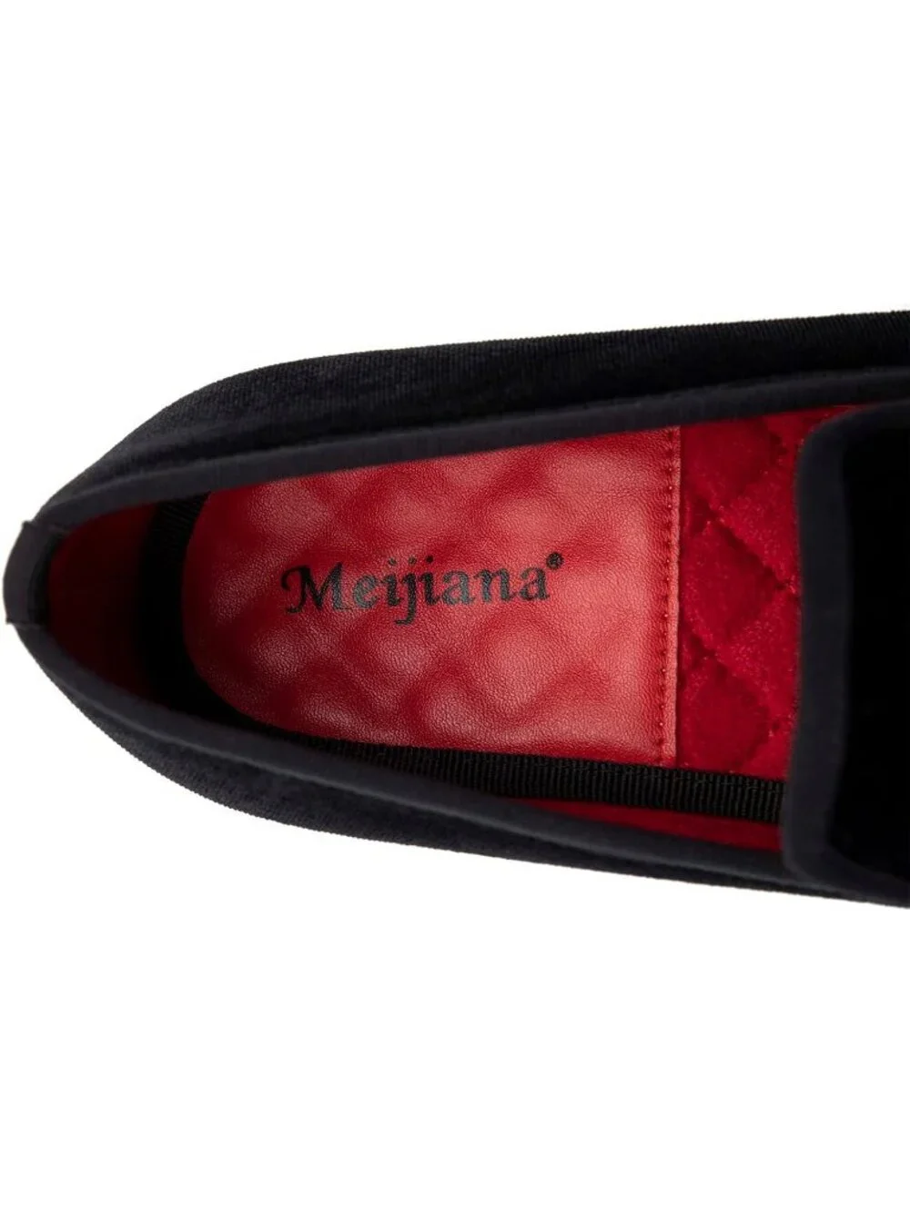 Meijiana Men's Black04 Velvet Loafers Tassel Buckle Slip On Tuxedo Wedding Shoes